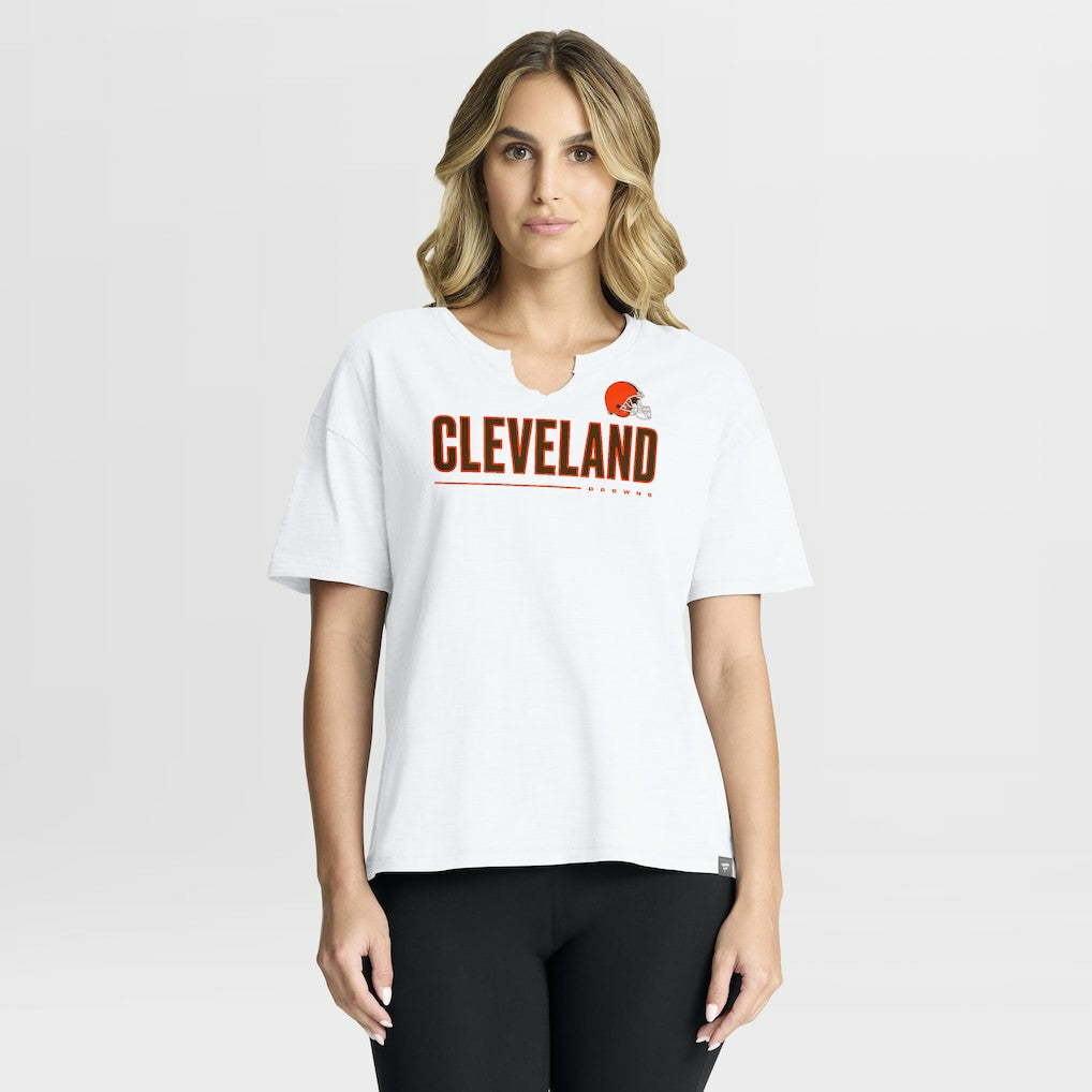 Fanatics Cleveland Browns Women's Redzone Slub Boxy T-Shirt White