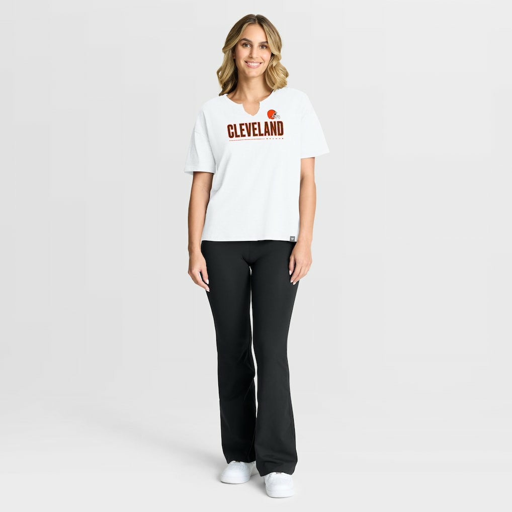 Fanatics Cleveland Browns Women's Redzone Slub Boxy T-Shirt White