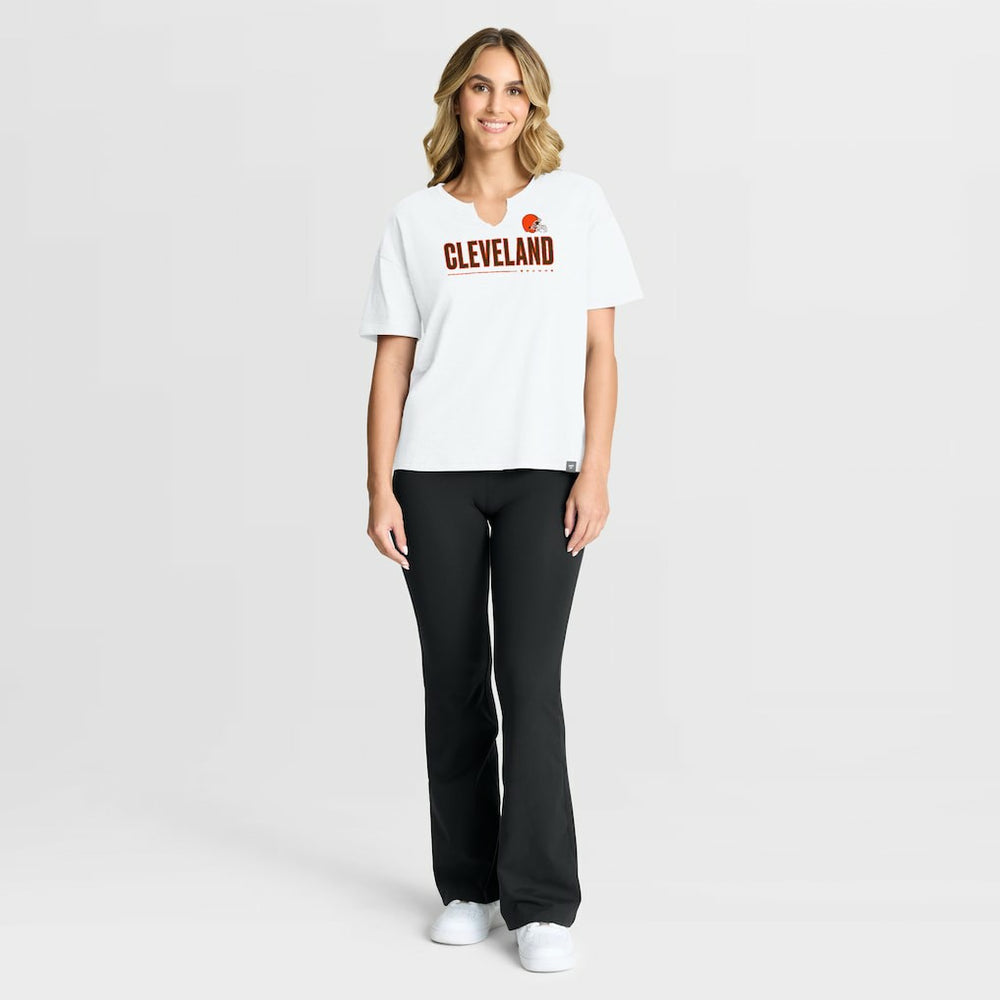 Fanatics Cleveland Browns Women's Redzone Slub Boxy T-Shirt White
