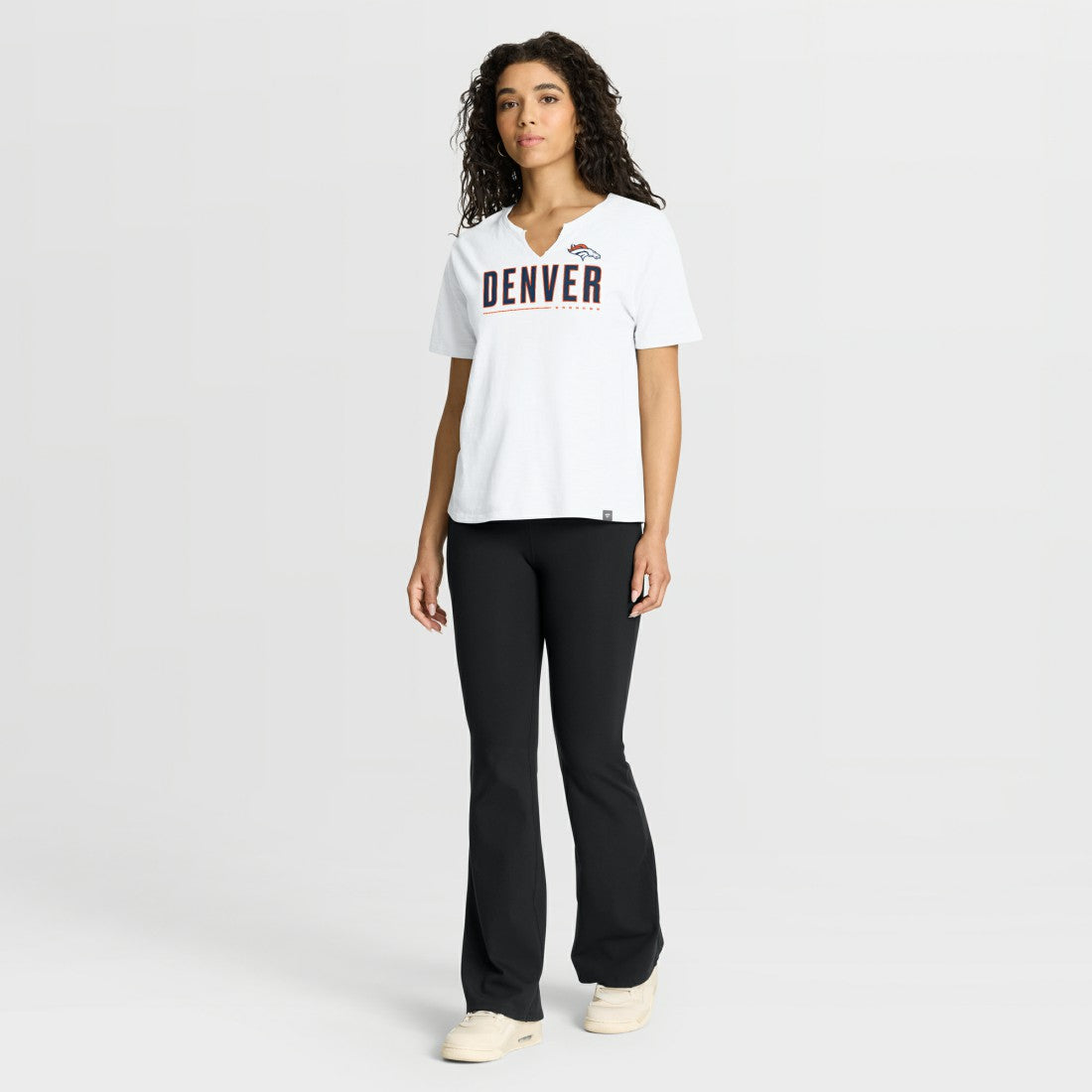 Fanatics Denver Broncos Women's Redzone Slub Boxy T-Shirt White
