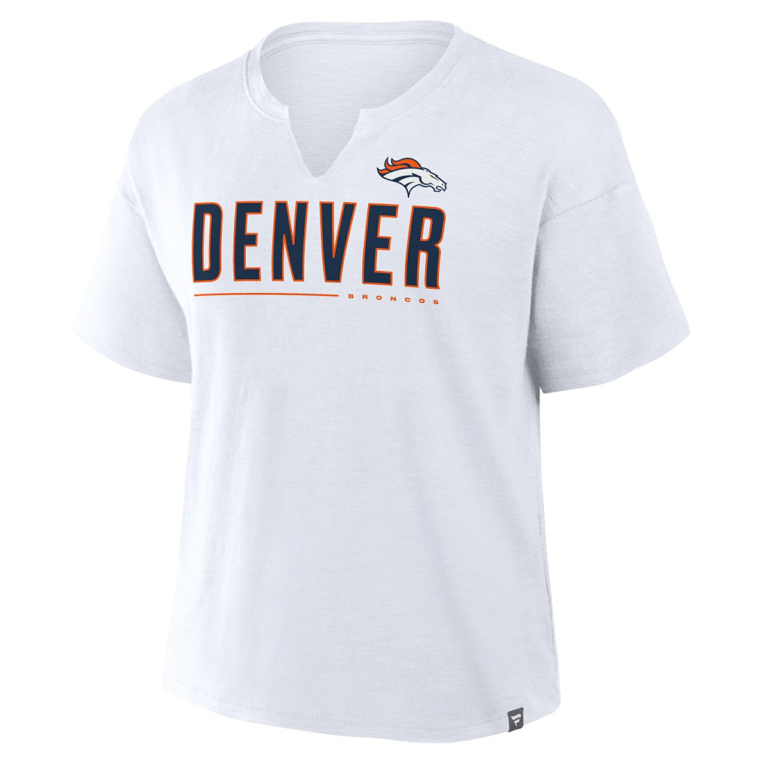 Fanatics Denver Broncos Women's Redzone Slub Boxy T-Shirt White