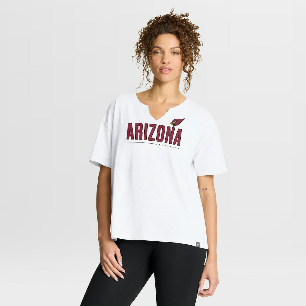 Fanatics Arizona Cardinals Women's Redzone Slub Boxy T-Shirt White