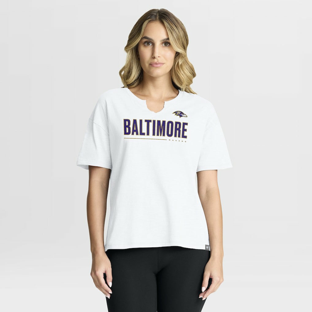 Fanatics Baltimore Ravens Women's Redzone Slub Boxy T-Shirt White