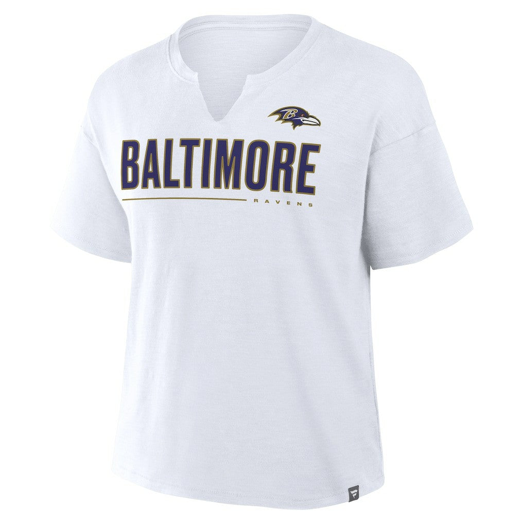 Fanatics Baltimore Ravens Women's Redzone Slub Boxy T-Shirt White