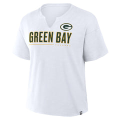 Fanatics Green Bay Packers Women's Redzone Slub Boxy T-Shirt White