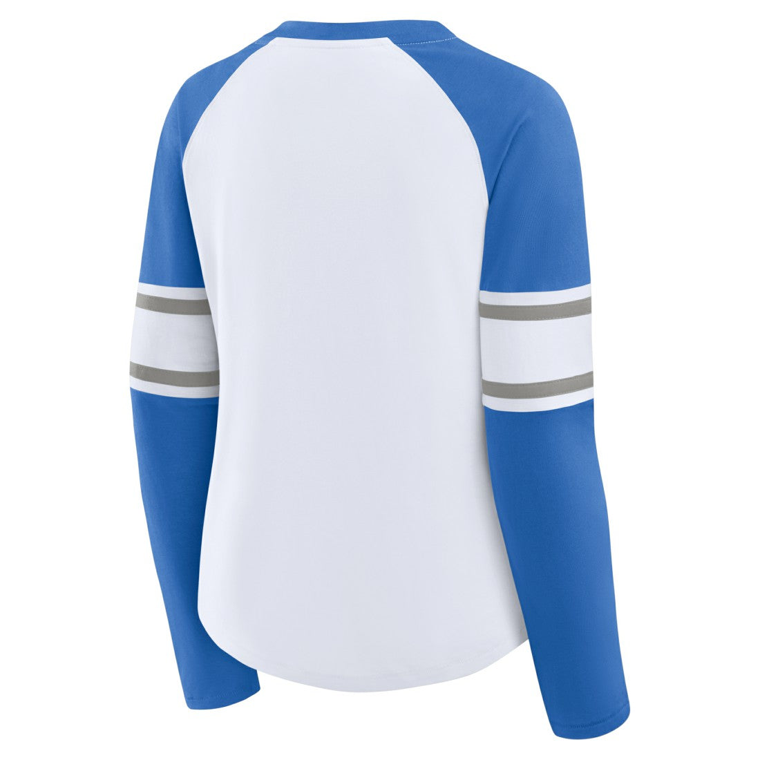 Fanatics Detroit Lions Women's Redzone Blitz Package Raglan Lace-Up V-Neck Long Sleeve T-Shirt White/Blue