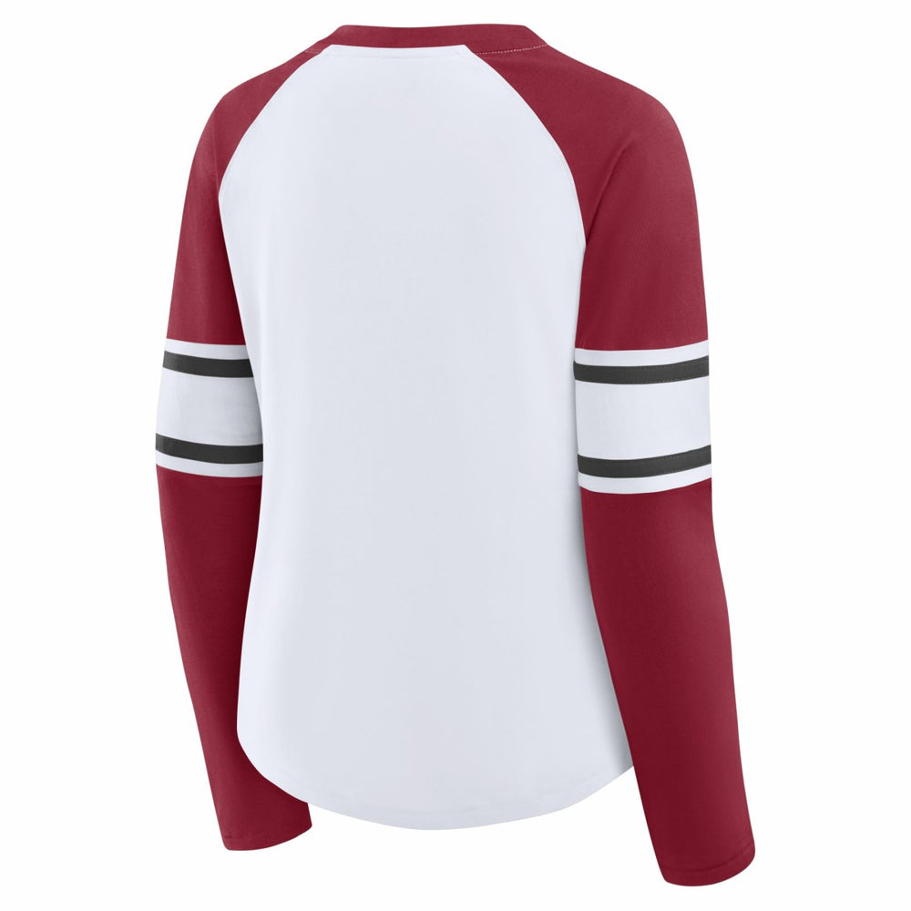 Fanatics Tampa Bay Buccaneers Women's Redzone Blitz Package Raglan Lace-Up V-Neck Long Sleeve T-Shirt White/Red