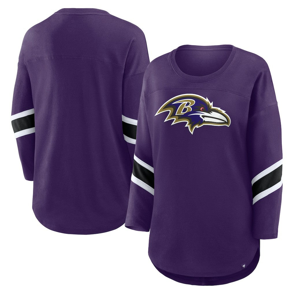 Fanatics Baltimore Ravens Women's Redzone 3/4-Sleeve T-Shirt Purple
