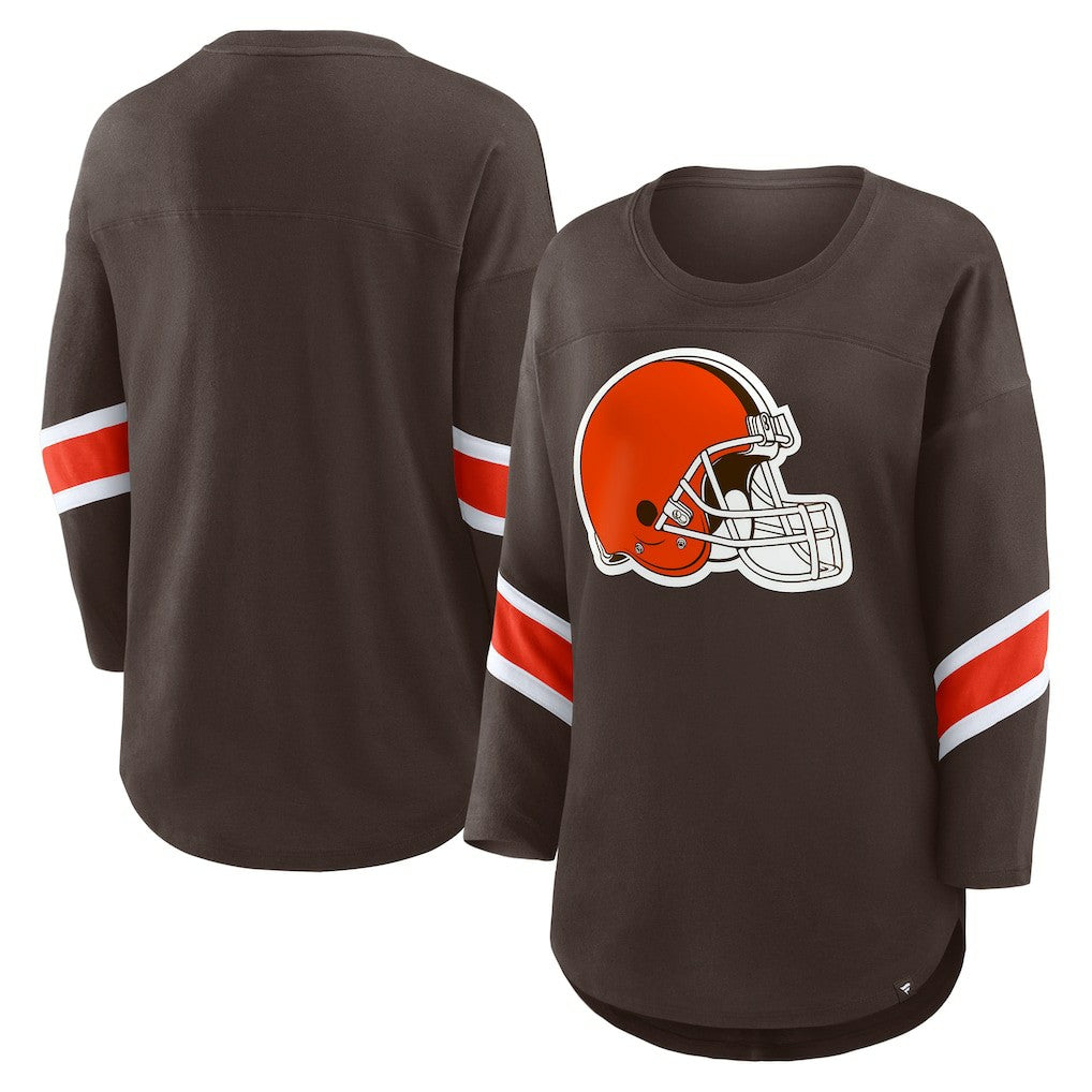 Fanatics Cleveland Browns Women's Redzone 3/4-Sleeve T-Shirt Brown