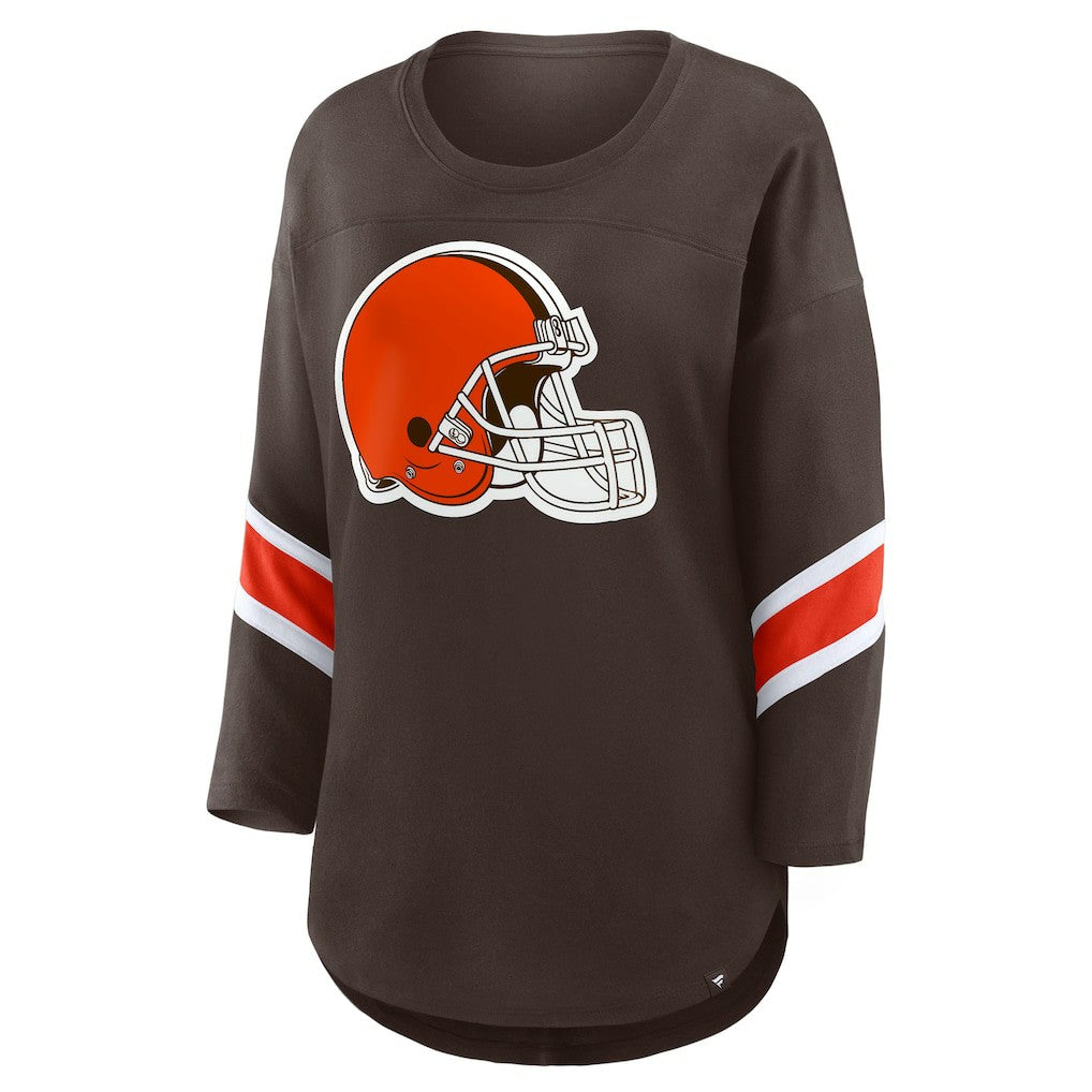 Fanatics Cleveland Browns Women's Redzone 3/4-Sleeve T-Shirt Brown