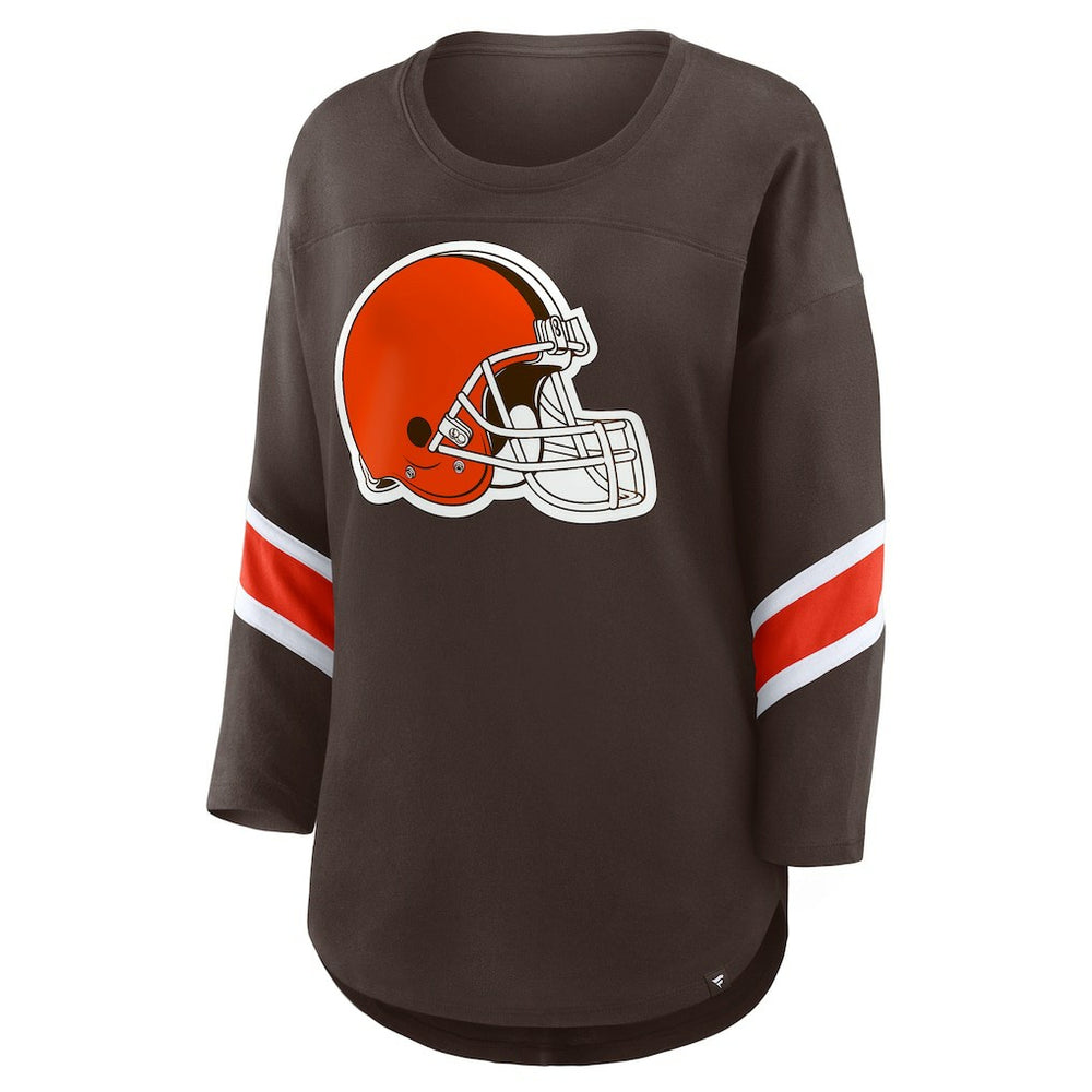 Fanatics Cleveland Browns Women's Redzone 3/4-Sleeve T-Shirt Brown