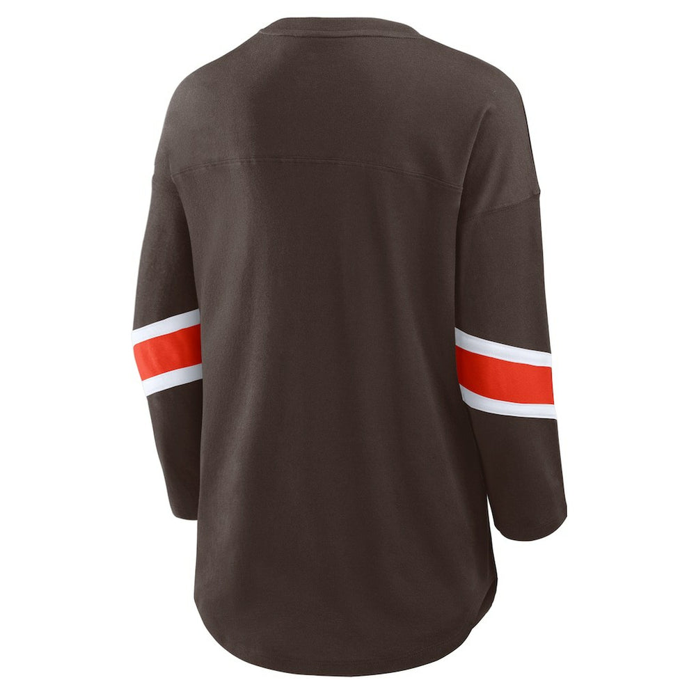 Fanatics Cleveland Browns Women's Redzone 3/4-Sleeve T-Shirt Brown