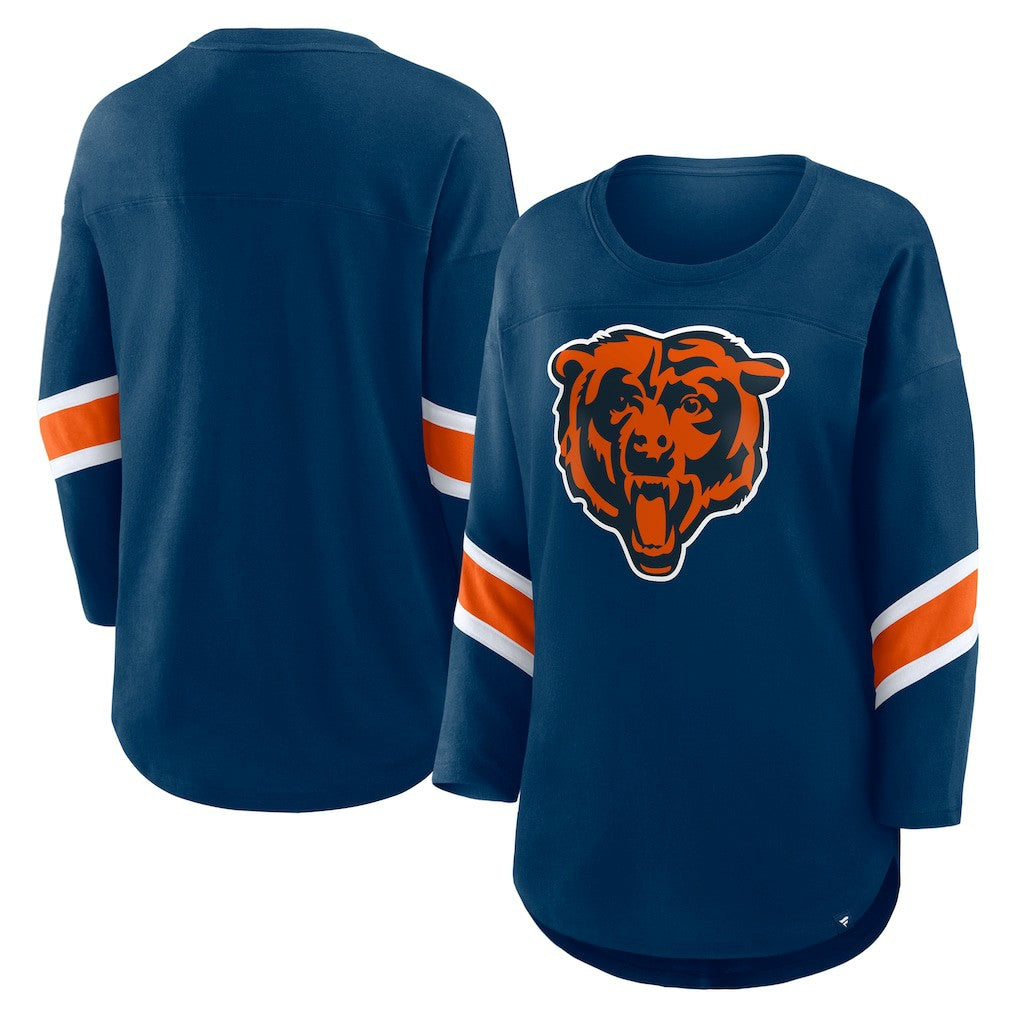 Fanatics Chicago Bears Women's Redzone 3/4-Sleeve T-Shirt Navy
