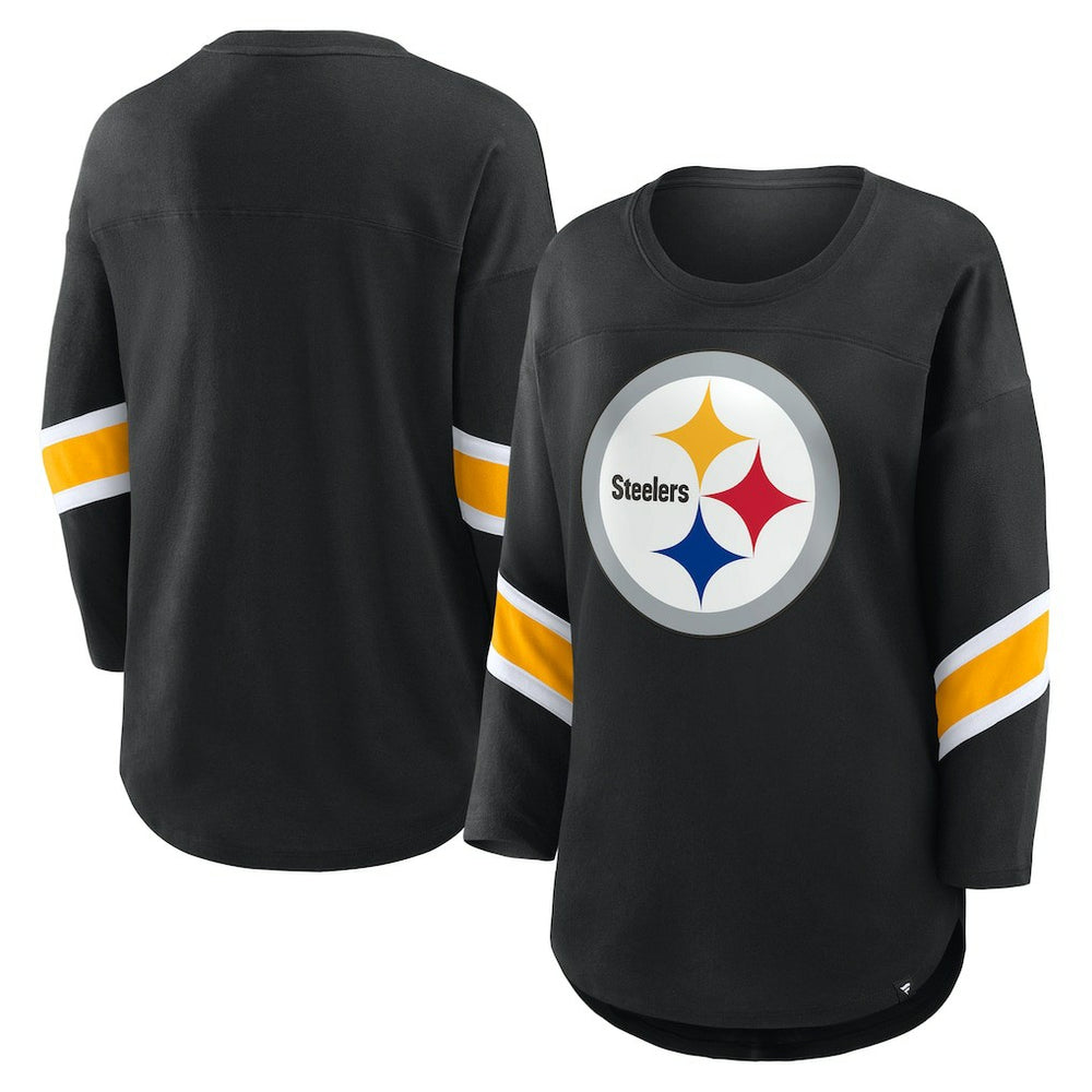 Fanatics Pittsburgh Steelers Women's Redzone 3/4-Sleeve T-Shirt Black