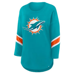 Fanatics Miami Dolphins Women's Redzone 3/4-Sleeve T-Shirt Aqua