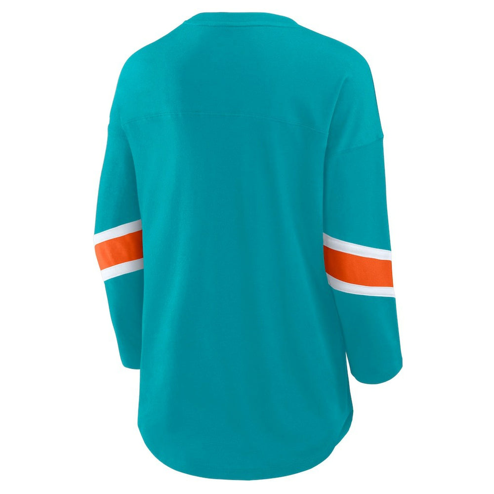 Fanatics Miami Dolphins Women's Redzone 3/4-Sleeve T-Shirt Aqua