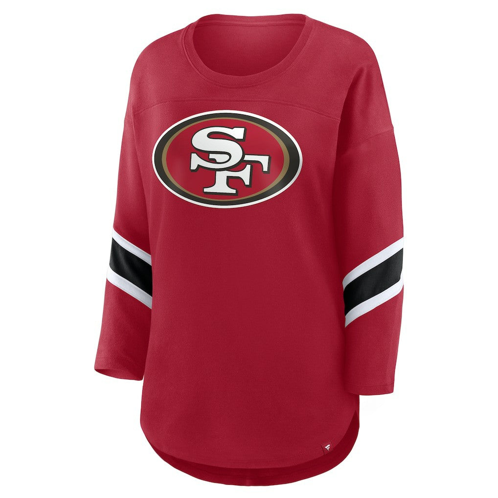 Fanatics San Francisco 49ers Women's Redzone 3/4-Sleeve T-Shirt Scarlet