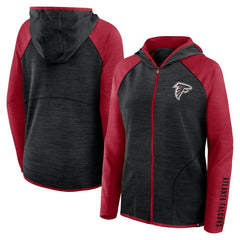 Fanatics Atlanta Falcons Women's Redzone End Around Pass Raglan Full-Zip Hoodie Black/Red