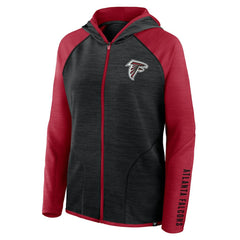 Fanatics Atlanta Falcons Women's Redzone End Around Pass Raglan Full-Zip Hoodie Black/Red