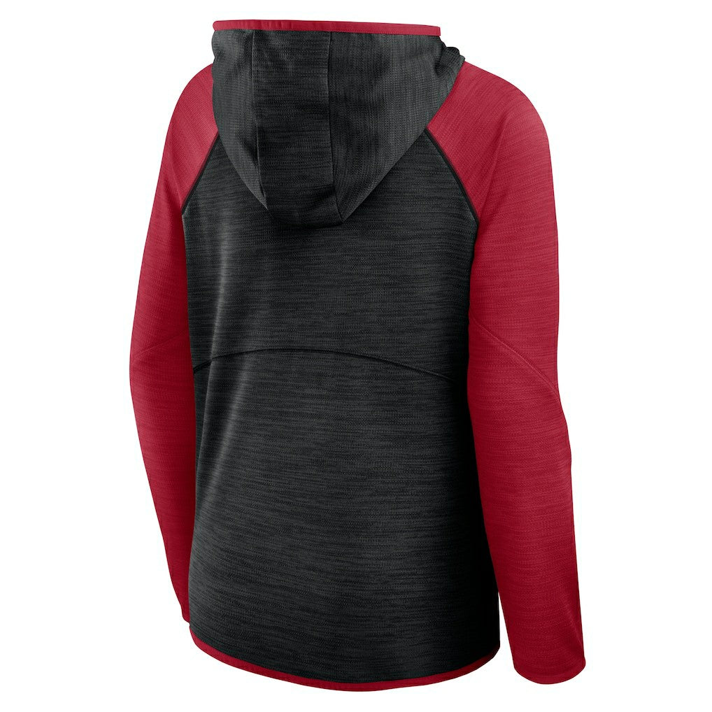 Fanatics Atlanta Falcons Women's Redzone End Around Pass Raglan Full-Zip Hoodie Black/Red