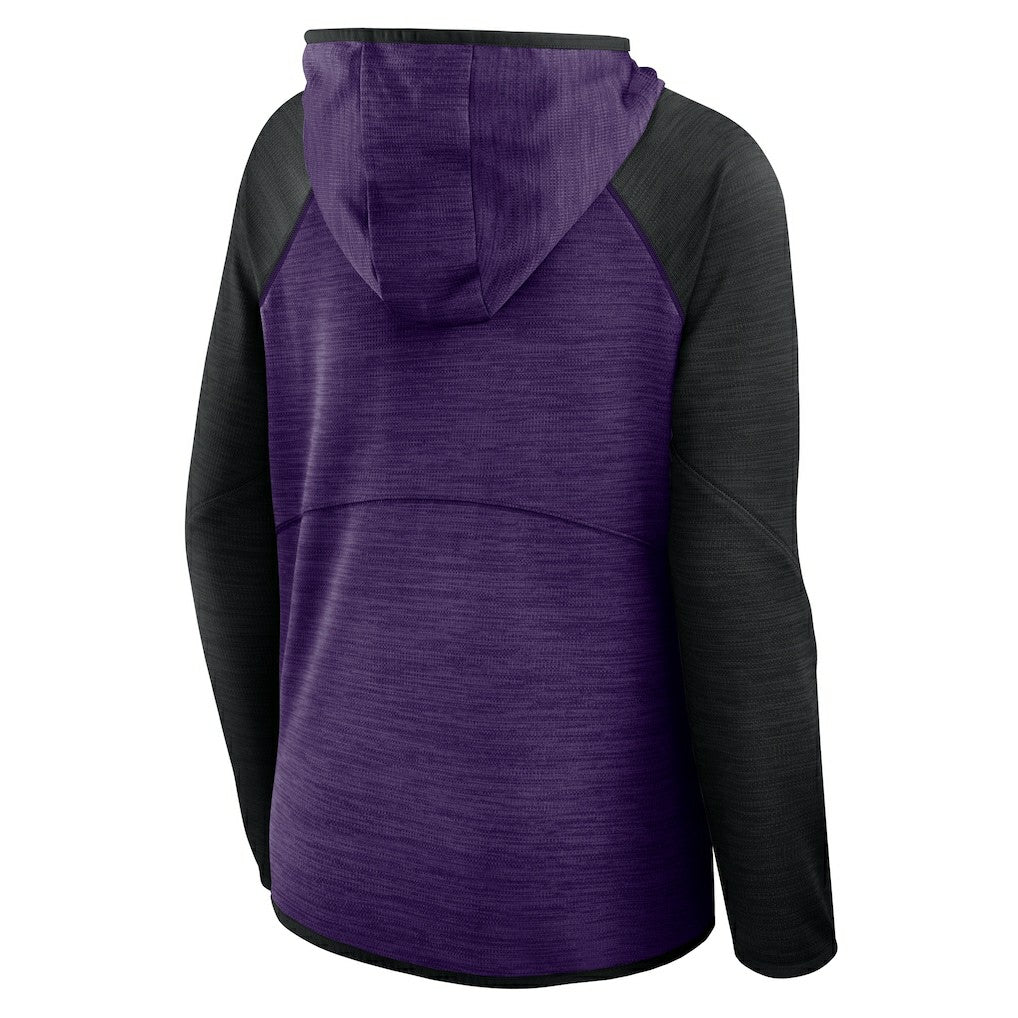 Fanatics Baltimore Ravens Women's Redzone End Around Pass Raglan Full-Zip Hoodie Purple/Black