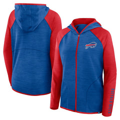 Fanatics Buffalo Bills Women's Redzone End Around Pass Raglan Full-Zip Hoodie Royal/Red