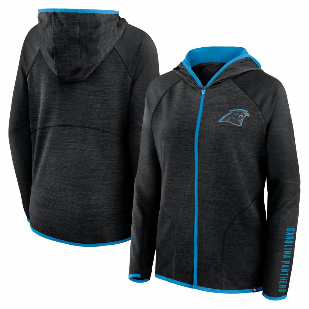 Fanatics Carolina Panthers Women's Redzone End Around Pass Raglan Full-Zip Hoodie Black