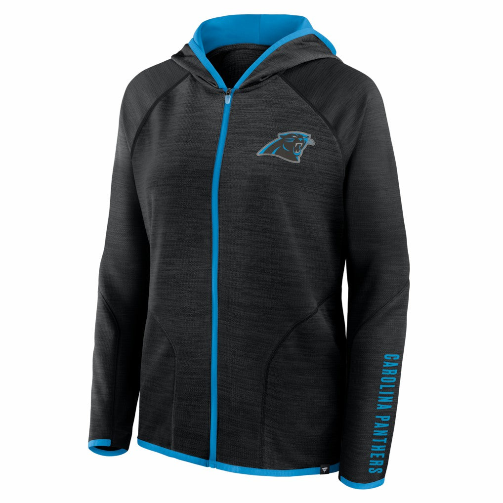 Fanatics Carolina Panthers Women's Redzone End Around Pass Raglan Full-Zip Hoodie Black