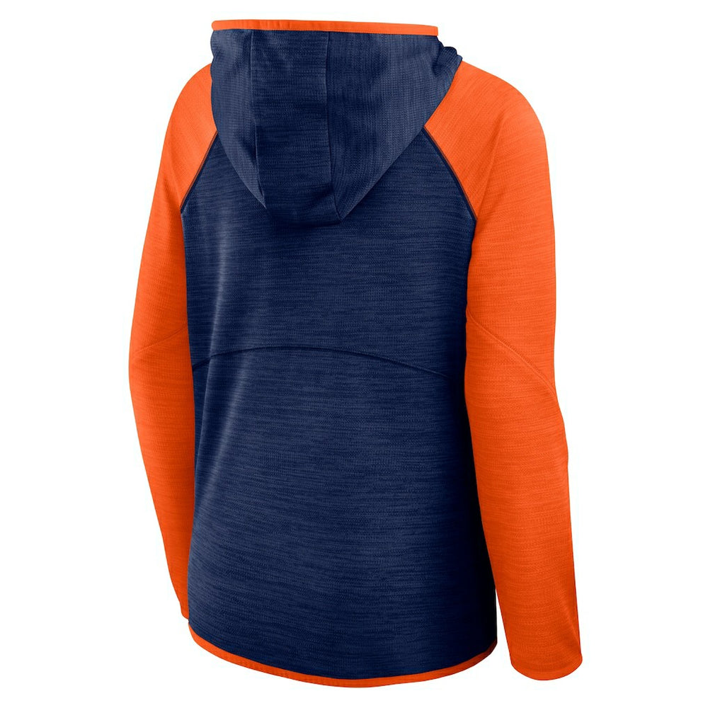 Fanatics Denver Broncos Women's Redzone End Around Pass Raglan Full-Zip Hoodie Navy/Orange