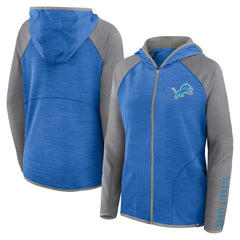 Fanatics Detroit Lions Women's Redzone End Around Pass Raglan Full-Zip Hoodie Blue/Gray