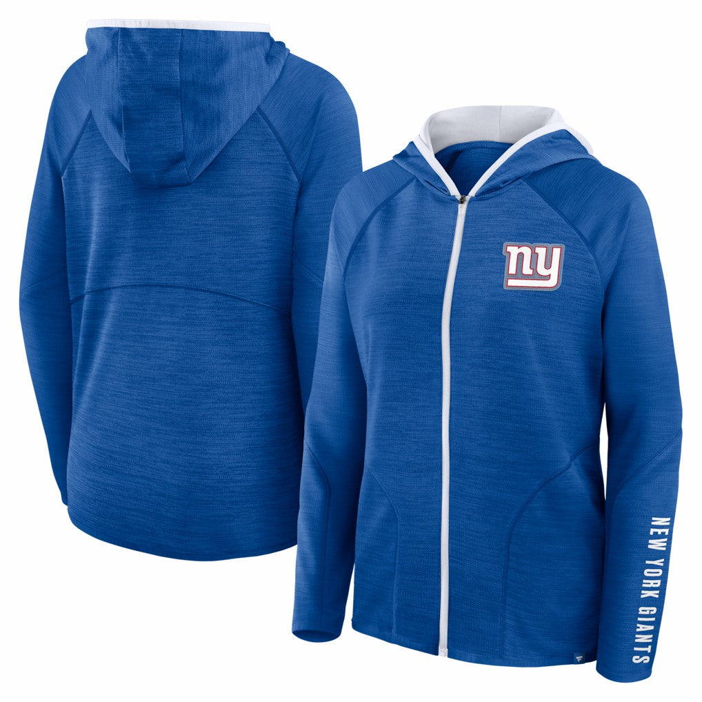 Fanatics New York Giants Women's Redzone End Around Pass Raglan Full-Zip Hoodie Royal