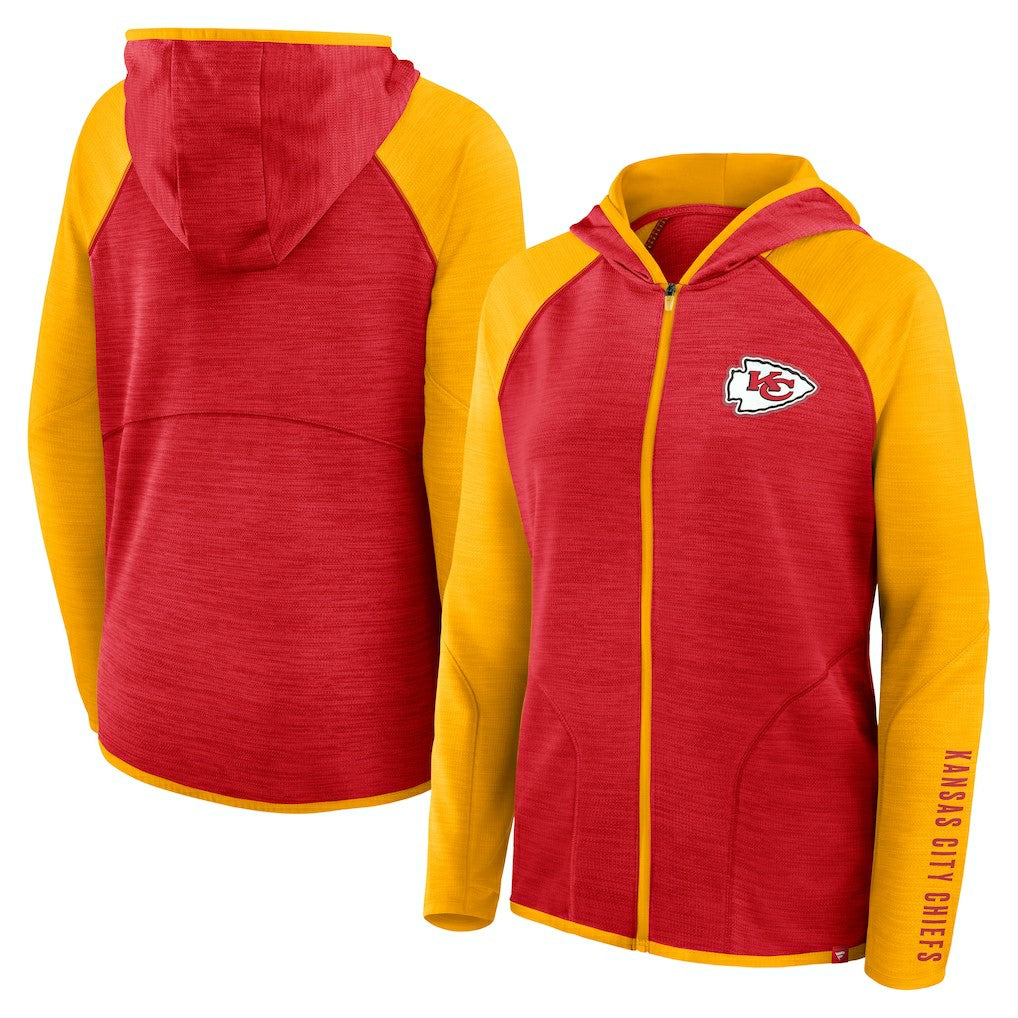Fanatics Kansas City Chiefs Women's Redzone End Around Pass Raglan Full-Zip Hoodie Red/Gold