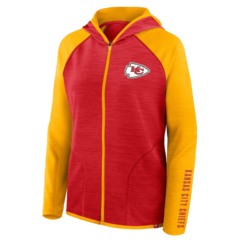 Fanatics Kansas City Chiefs Women's Redzone End Around Pass Raglan Full-Zip Hoodie Red/Gold