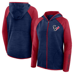 Fanatics Houston Texans Women's Redzone End Around Pass Raglan Full-Zip Hoodie Navy/Red