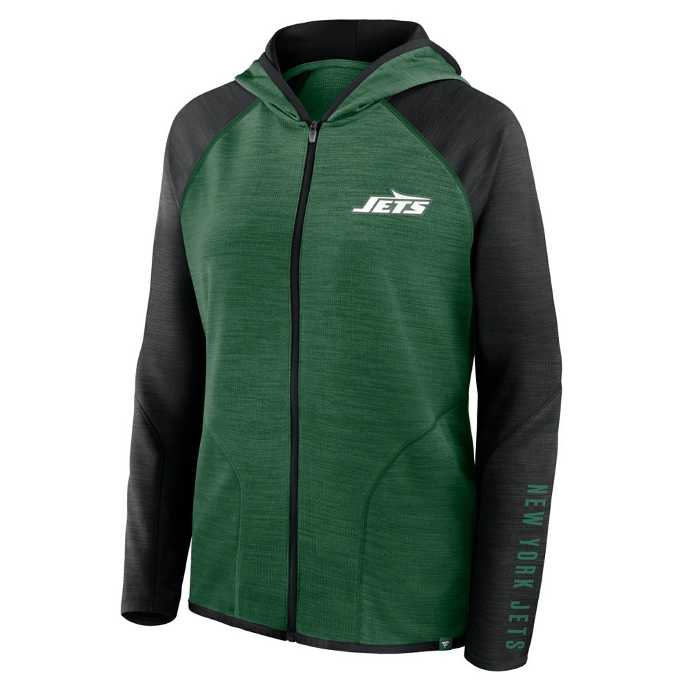 Fanatics New York Jets Women's Redzone End Around Pass Raglan Full-Zip Hoodie Green/Black