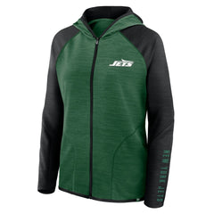 Fanatics New York Jets Women's Redzone End Around Pass Raglan Full-Zip Hoodie Green/Black