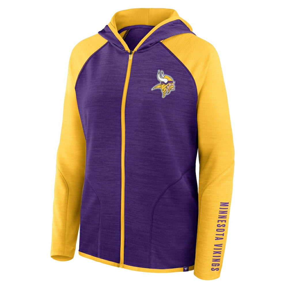 Fanatics Minnesota Vikings Women's Redzone End Around Pass Raglan Full-Zip Hoodie Purple/Gold