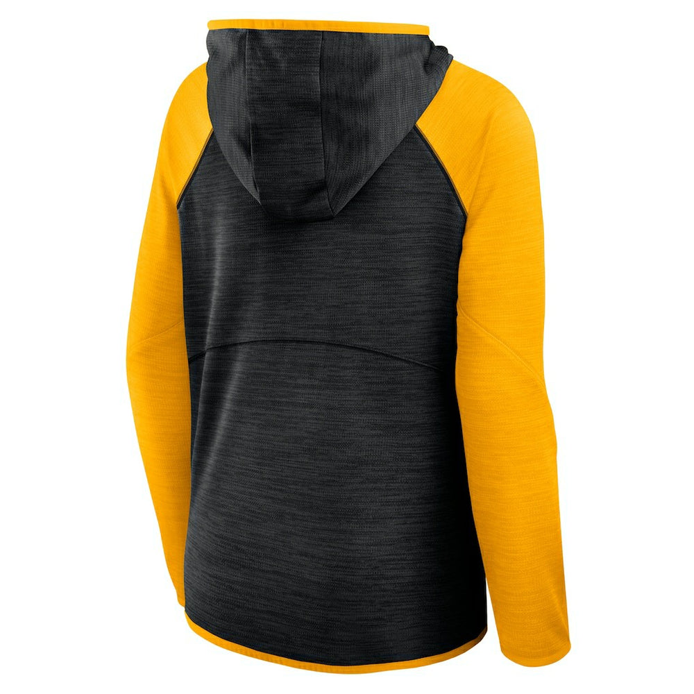 Fanatics Pittsburgh Steelers Women's Redzone End Around Pass Raglan Full-Zip Hoodie Black/Gold