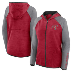 Fanatics Tampa Bay Buccaneers Women's Redzone End Around Pass Raglan Full-Zip Hoodie Red/Pewter
