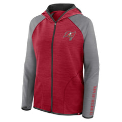 Fanatics Tampa Bay Buccaneers Women's Redzone End Around Pass Raglan Full-Zip Hoodie Red/Pewter