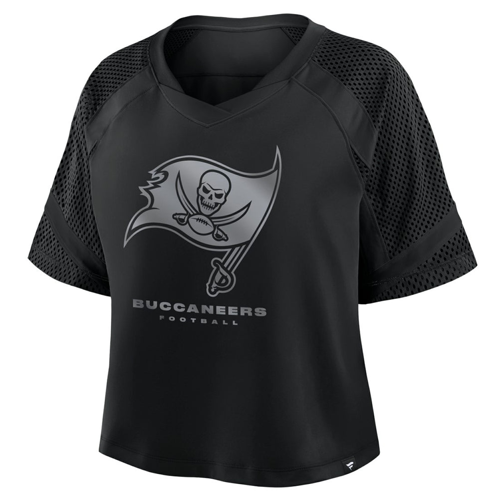 Fanatics Tampa Bay Buccaneers Women's Oversized Raglan V-Neck Blackout Fashion Jersey