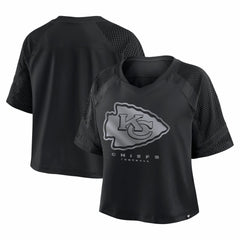 Fanatics Kansas City Chiefs Women's Oversized Raglan V-Neck Blackout Fashion Jersey