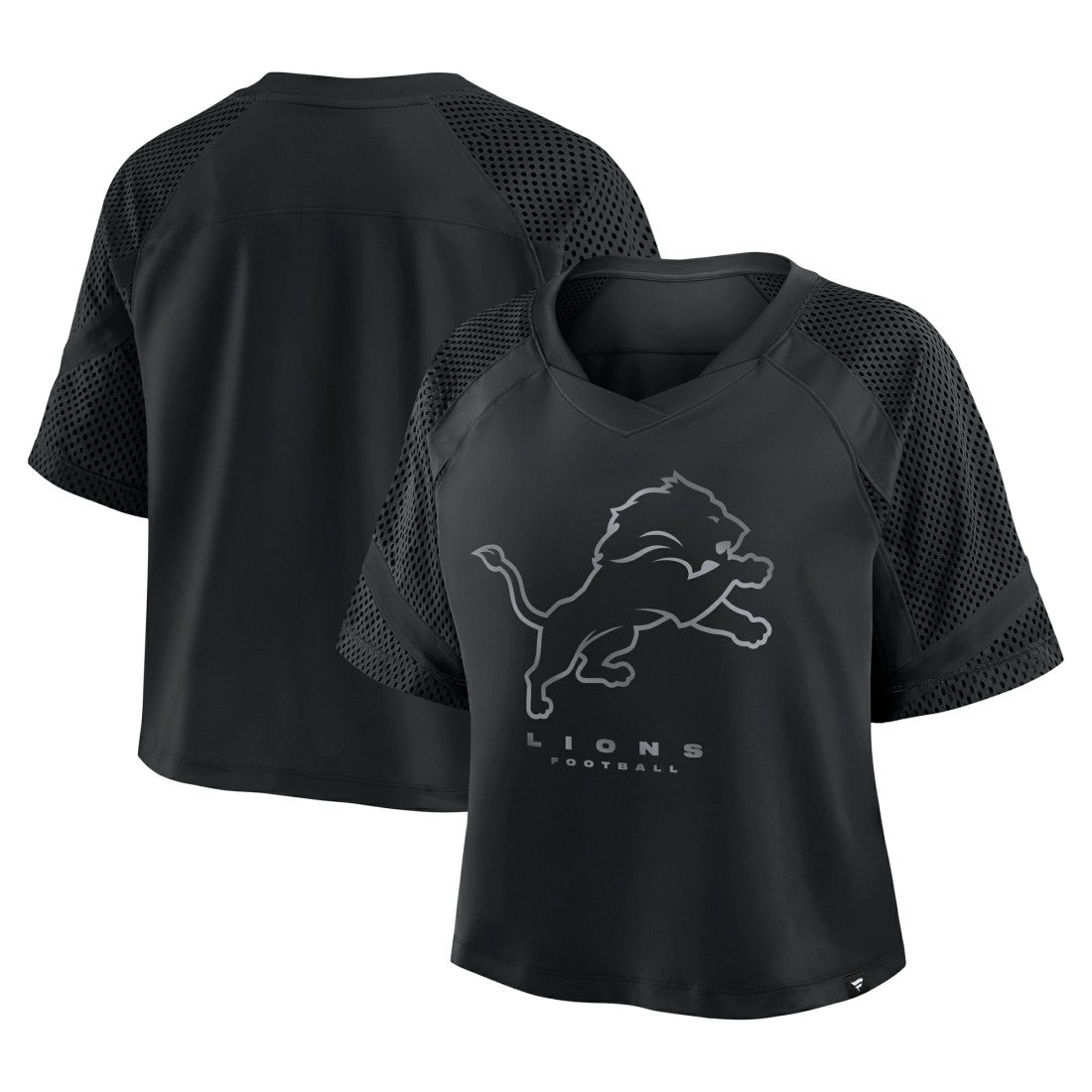 Fanatics Detroit Lions Women's Oversized Raglan V-Neck Blackout Fashion Jersey