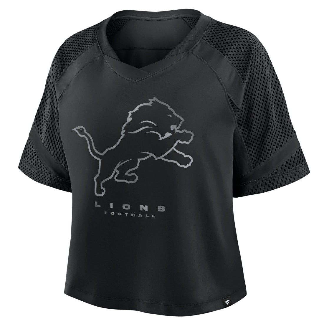 Fanatics Detroit Lions Women's Oversized Raglan V-Neck Blackout Fashion Jersey
