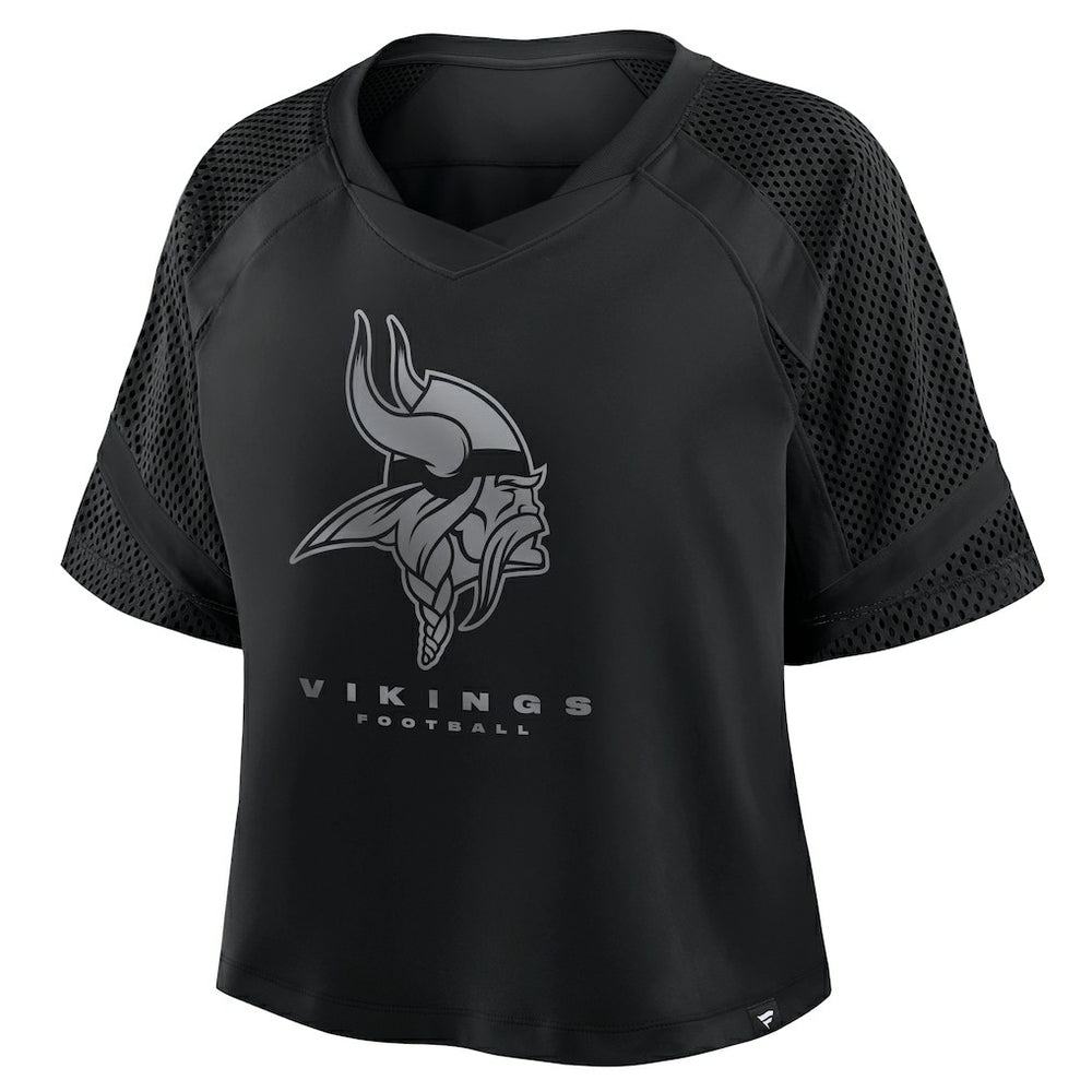 Fanatics Minnesota Vikings Women's Oversized Raglan V-Neck Blackout Fashion Jersey