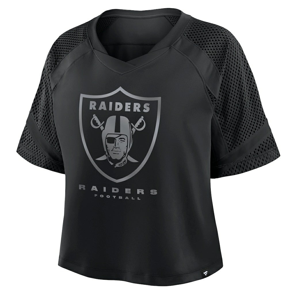Fanatics Las Vegas Raiders Women's Oversized Raglan V-Neck Blackout Fashion Jersey