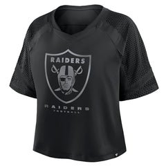 Fanatics Las Vegas Raiders Women's Oversized Raglan V-Neck Blackout Fashion Jersey