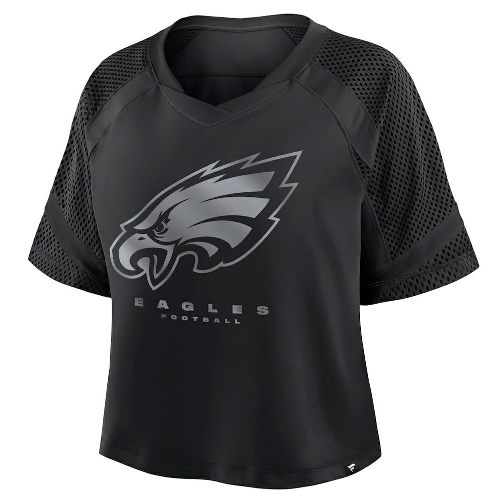 Fanatics Philadelphia Eagles Women's Oversized Raglan V-Neck Blackout Fashion Jersey
