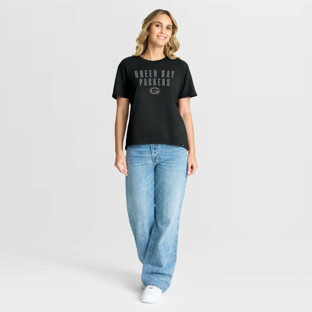 Fanatics Green Bay Packers Women's Blackout Kneel Down Legacy T-Shirt Black