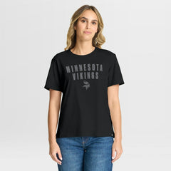Fanatics Minnesota Vikings Women's Blackout Kneel Down Legacy T-Shirt Black